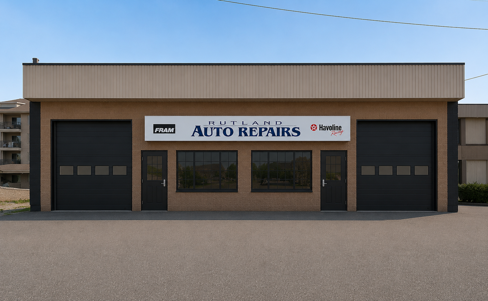 Rutland Auto Repairs shop exterior, Kelowna BC